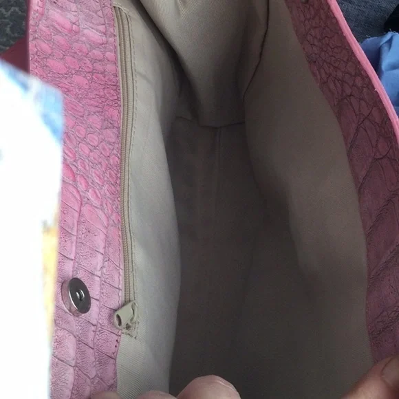 Pink square should bag in faux croc pattern NWOT - Picture 6 of 8